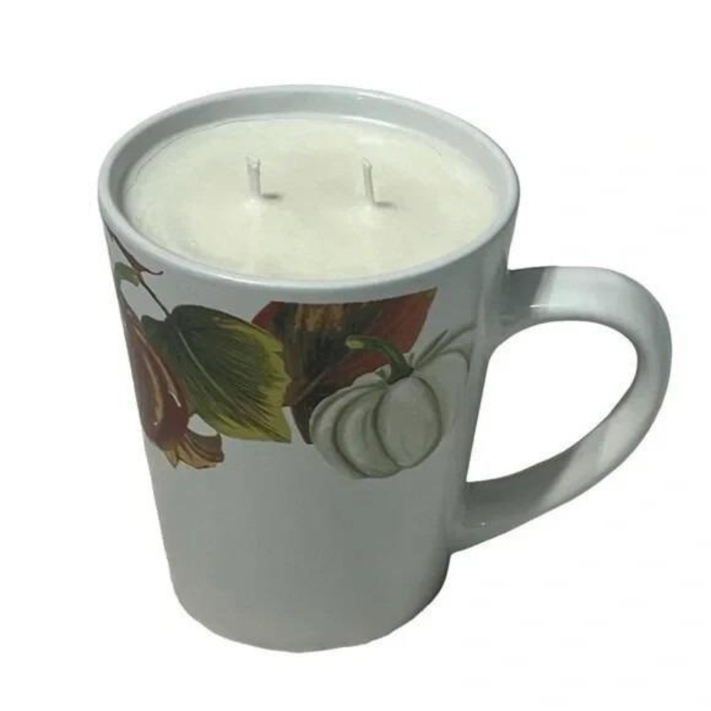 Handmade Cranberry Scented Candle 16โ fl oz Autumn Pumpkin Ceramic Mug A55